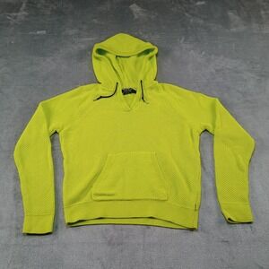 Lauren Ralph‎ Lauren Hoodie Womens S Yellow Waffle Knit Beach Active Preppy